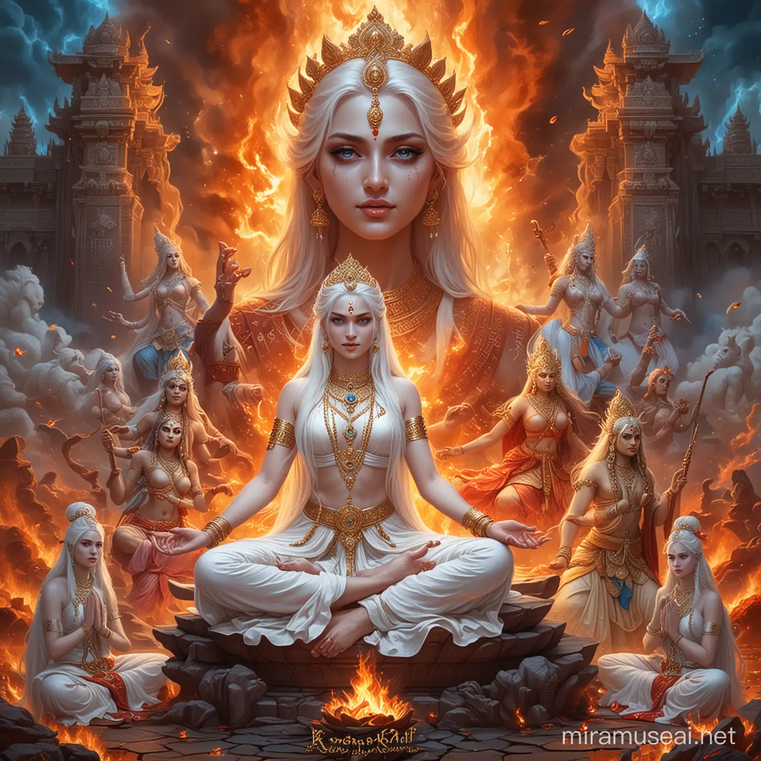Kayashiel Kali Dynasty Empress Goddess in Battle Amidst Demonic Deities