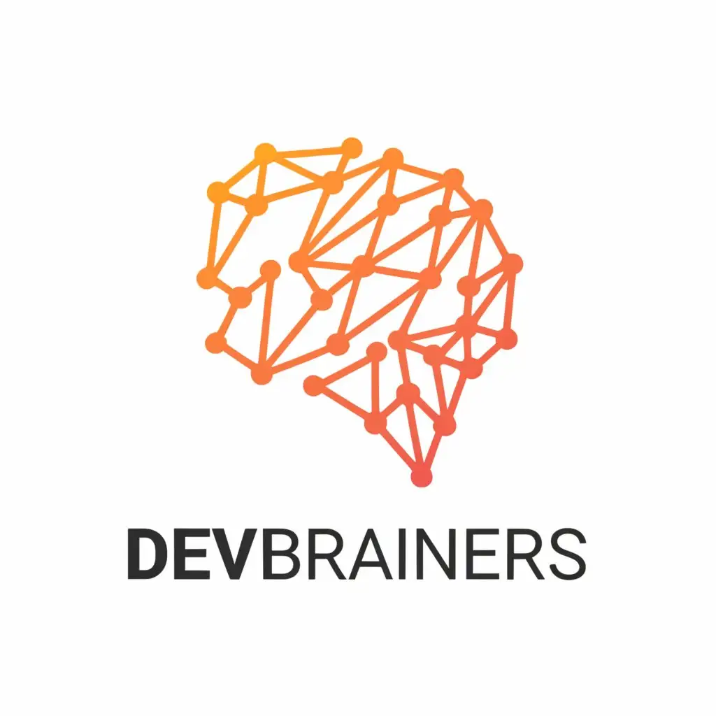 a logo design,with the text "DevBrainers", main symbol:a computerized brain,complex,be used in Technology industry,clear background