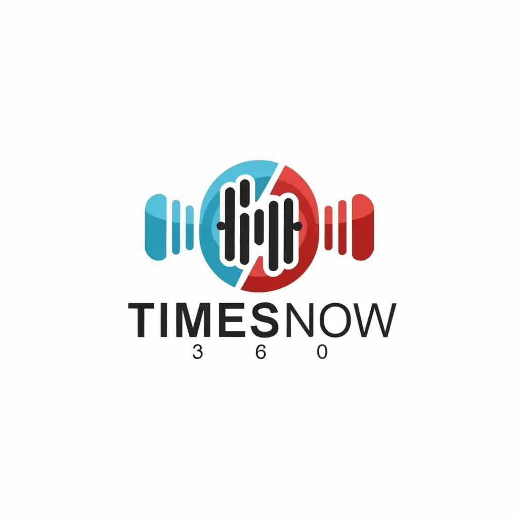 a logo design,with the text "Times Now 360", main symbol:Mic, Stand,Moderate,clear background