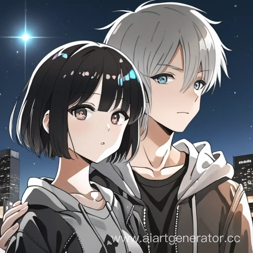 Adorable-Anime-Couple-with-Black-and-Light-Hair-in-Romantic-Embrace