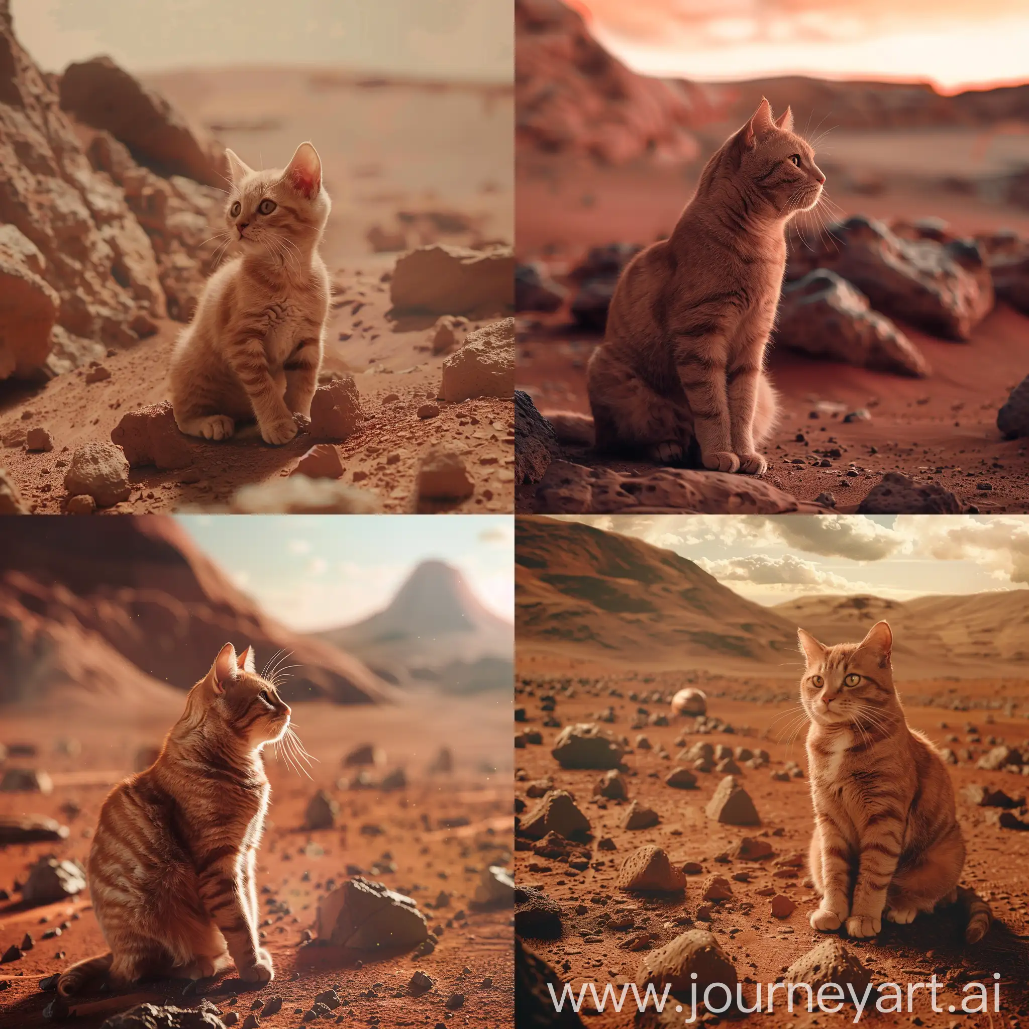 Cat In The Mars but realstic 8k