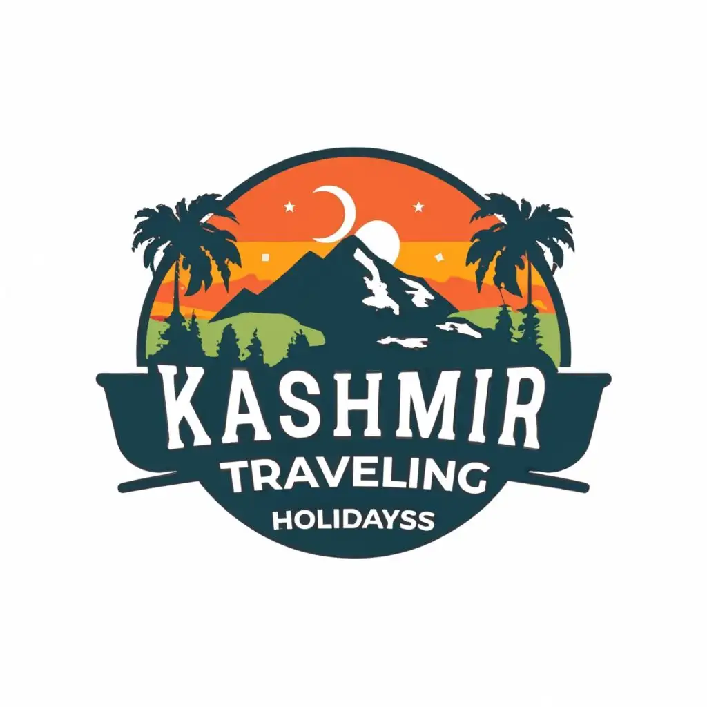 logo, NATURE, with the text "KASHMIR TRAVELING  HOLIDAYS", typography, be used in Travel industry