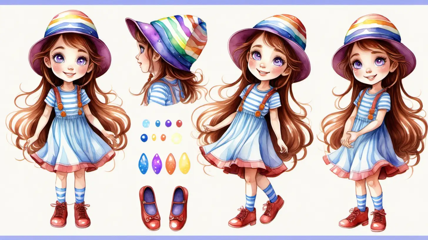 Whimsical Adventures with Lila Luise A Watercolor Character Sheet