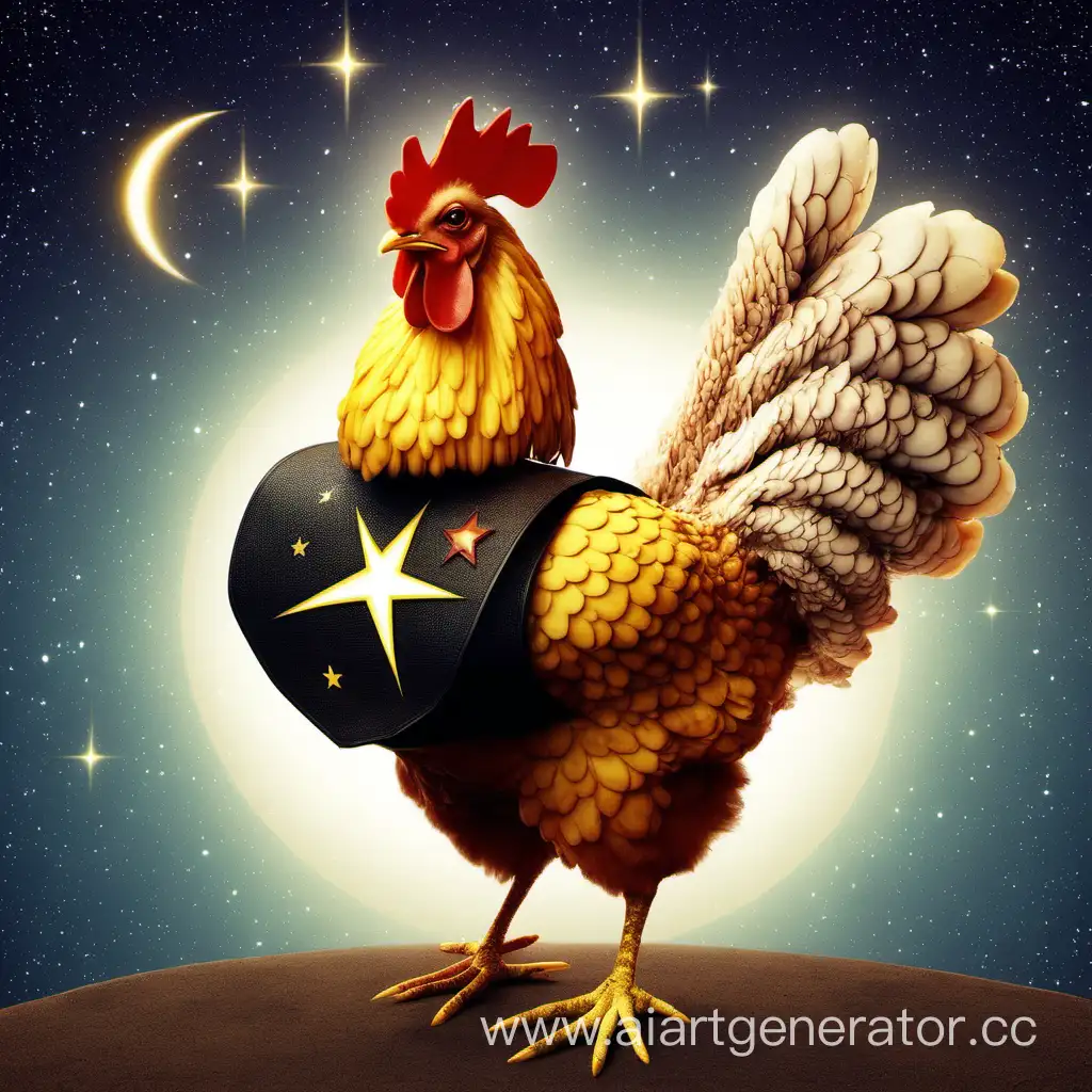 Vibrant-Star-Chicken-Roaming-in-Lush-Meadow