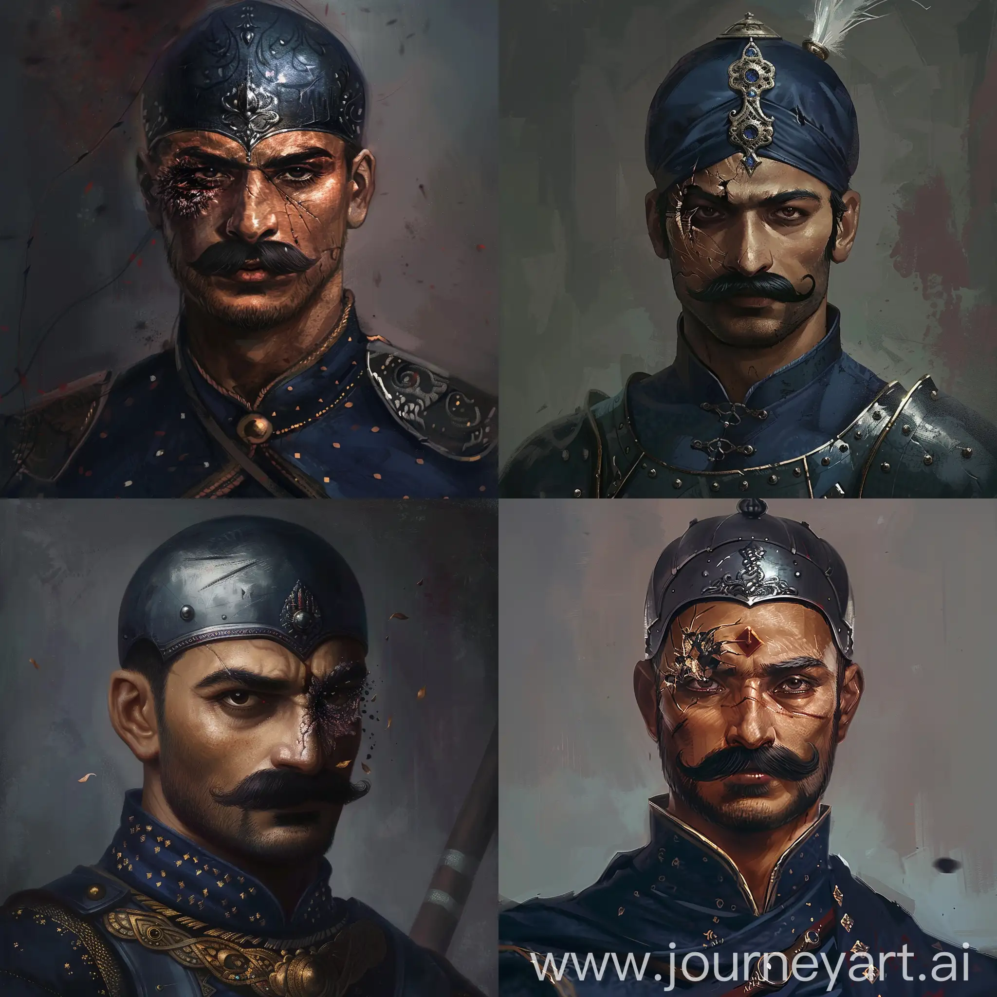 Maharana-Sanga-Fierce-Rajput-Ruler-in-Navy-Blue-Attire-and-Armor