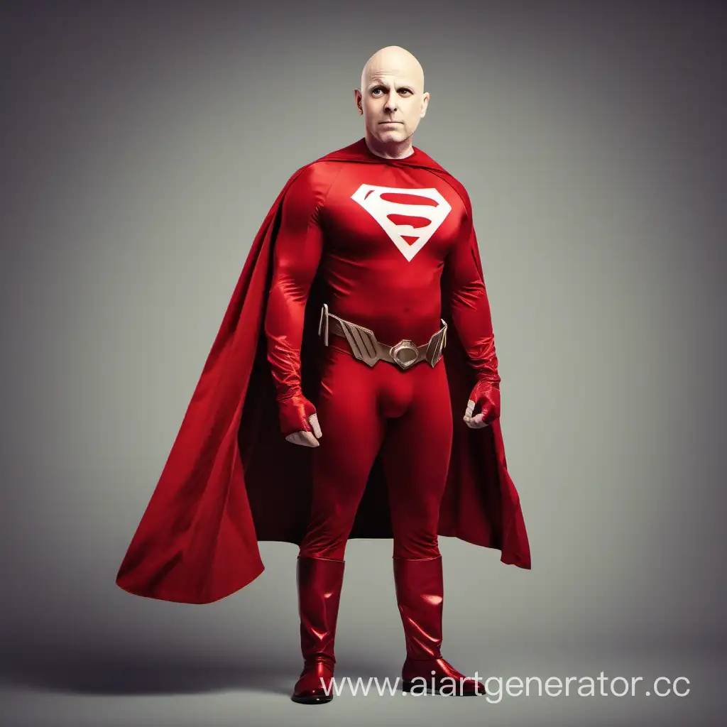 Bald-Vanya-Dynamic-Hero-in-Red-Superhero-Garb