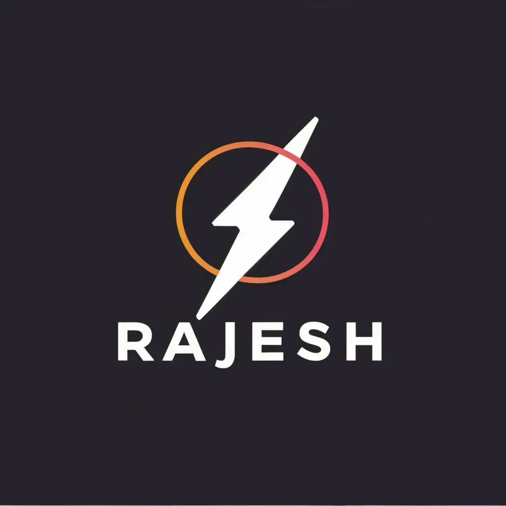 a logo design,with the text "Rajesh", main symbol:Power,Moderate,clear background