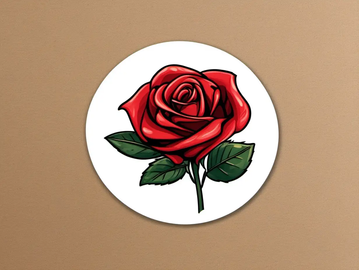Romantic Red Rose Gift Sticker Symbolic Floral Love Token for Expressive Gifting