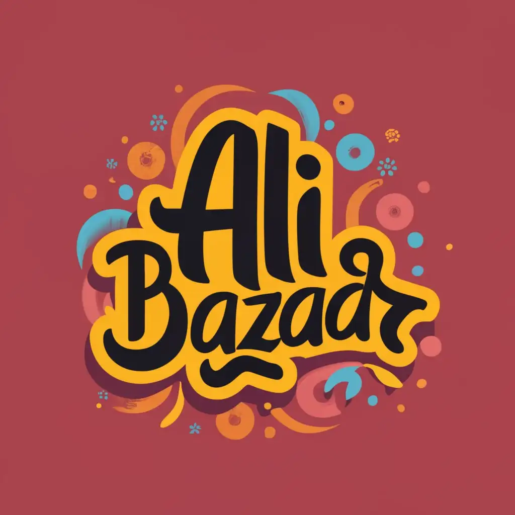 logo, shopping, with the text "Ali Bazaar", typography
