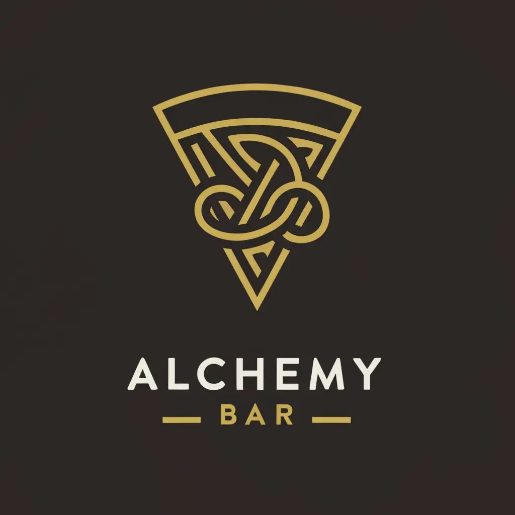 a logo design,with the text "ALCHEMY
BAR", main symbol:pizza,complex,be used in Restaurant industry,clear background