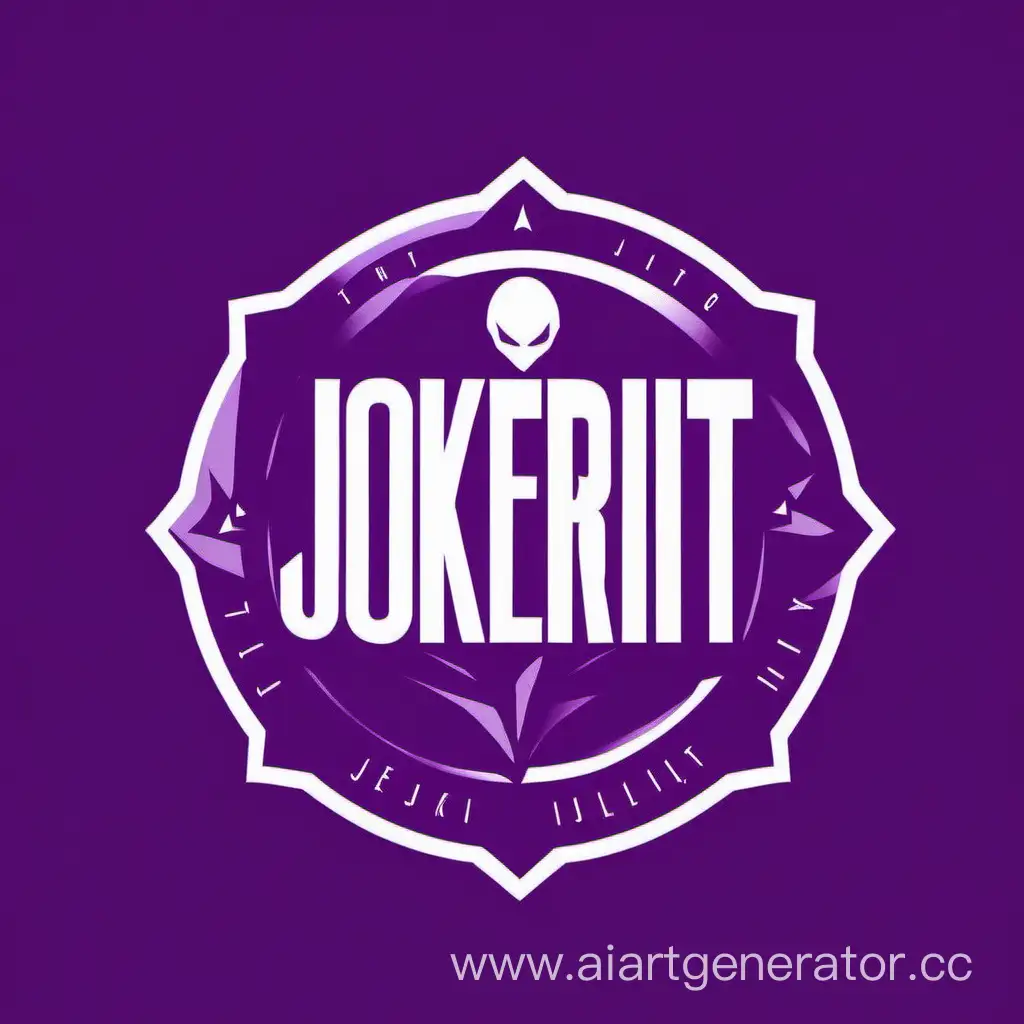 Круглый логотип фиолетово-белых тонах, в стиле минимализм. По середине текст Jokerit