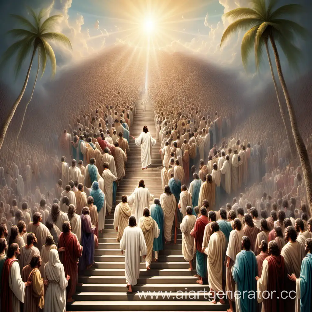 Ascending-to-Paradise-A-Spiritual-Procession-Led-by-Jesus