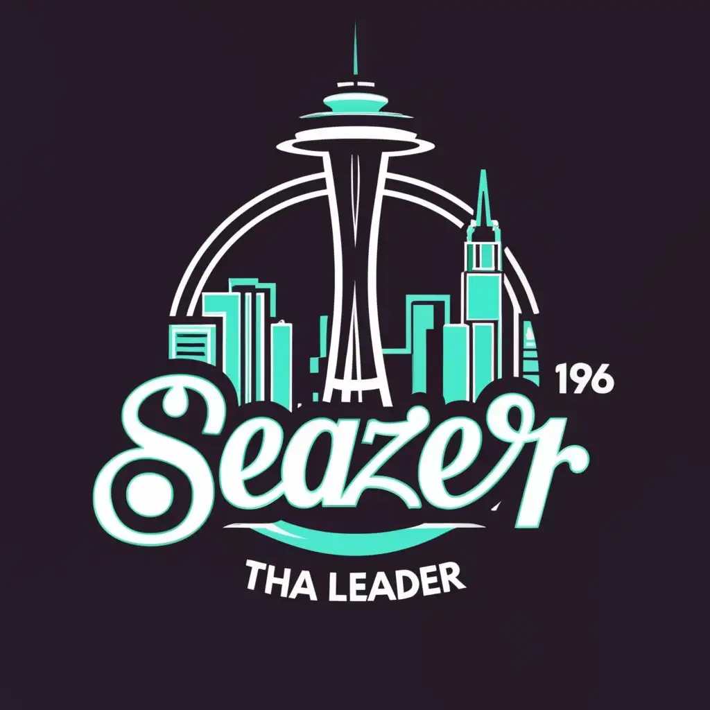 a logo design,with the text "Seazer Tha Leader", main symbol:Space Needle,Moderate,be used in Entertainment industry,clear background