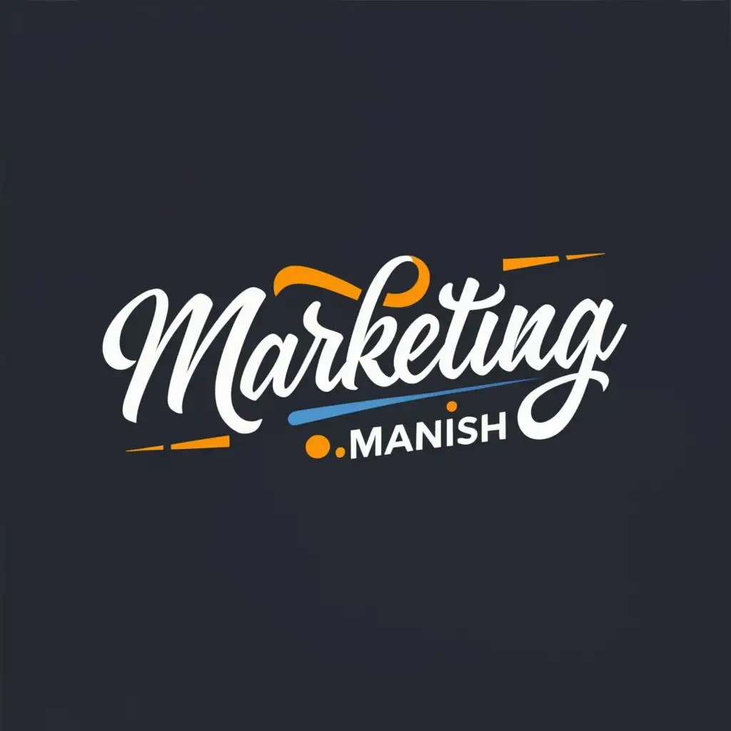 logo, marketing, with the text "marketing.manish", typography, be used in Internet industry
