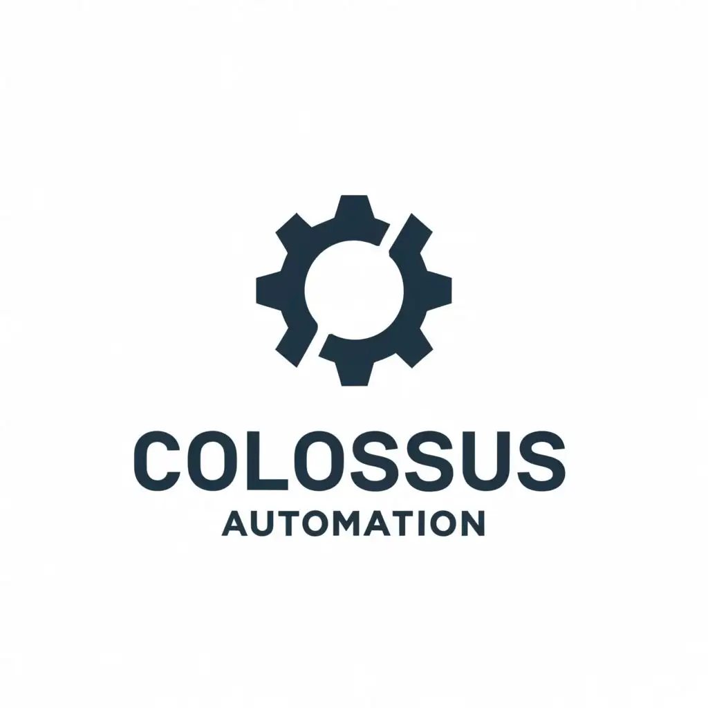 a logo design,with the text "Colossus Automation", main symbol:C letter like a gear,Moderate,be used in Technology industry,with blue and black colors