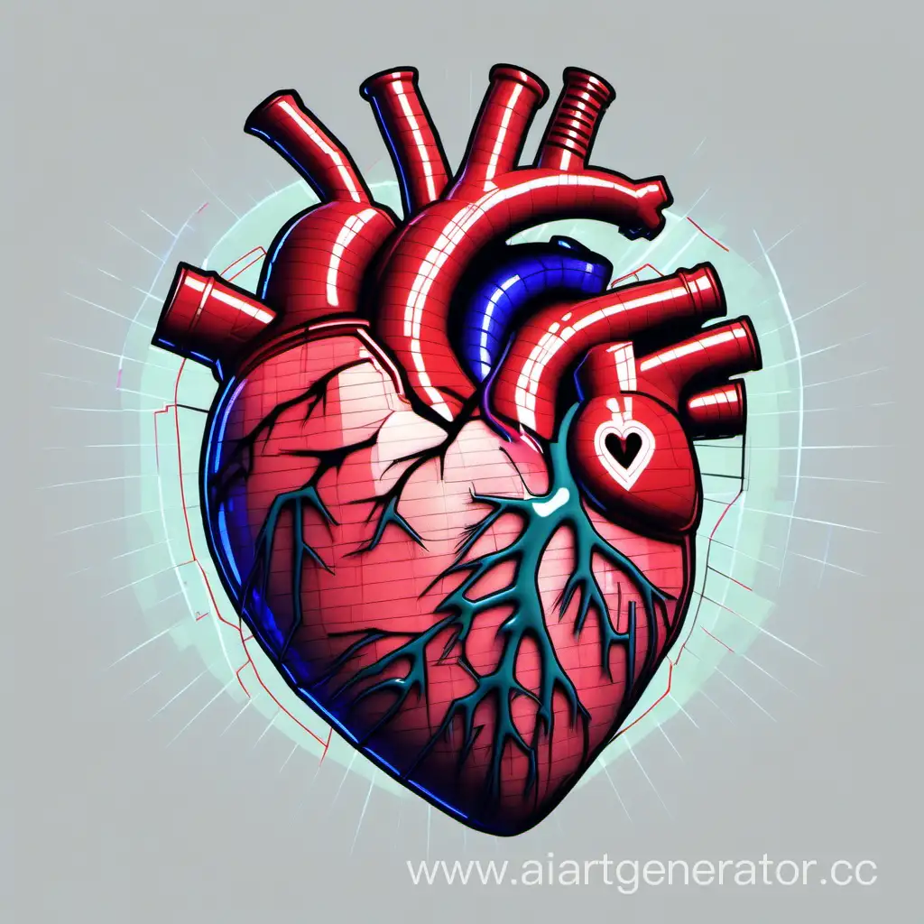 Vibrant-2D-Glitch-Art-Anatomically-Correct-Heart-Illustration