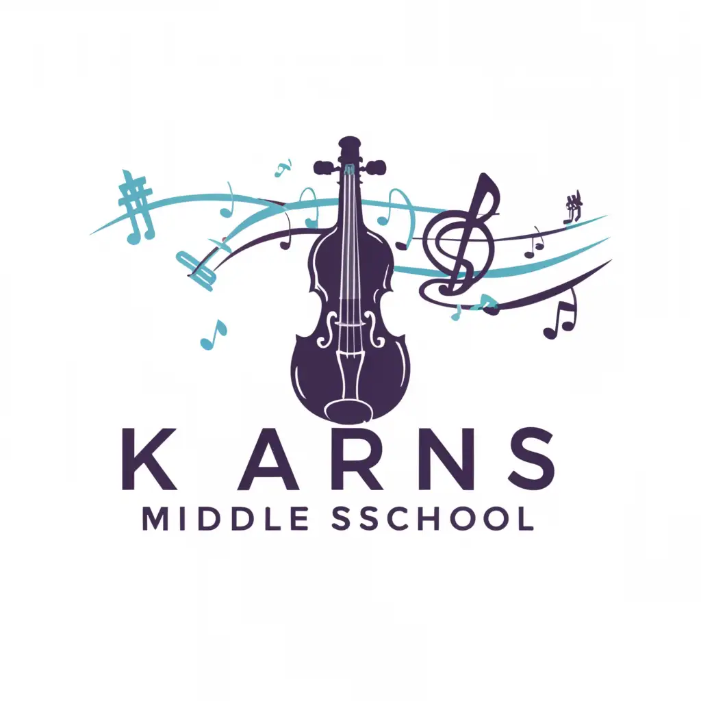 a logo design,with the text "Karns Middle School Orchestra", main symbol:Violin, Music, Orchestra,Moderate,clear background