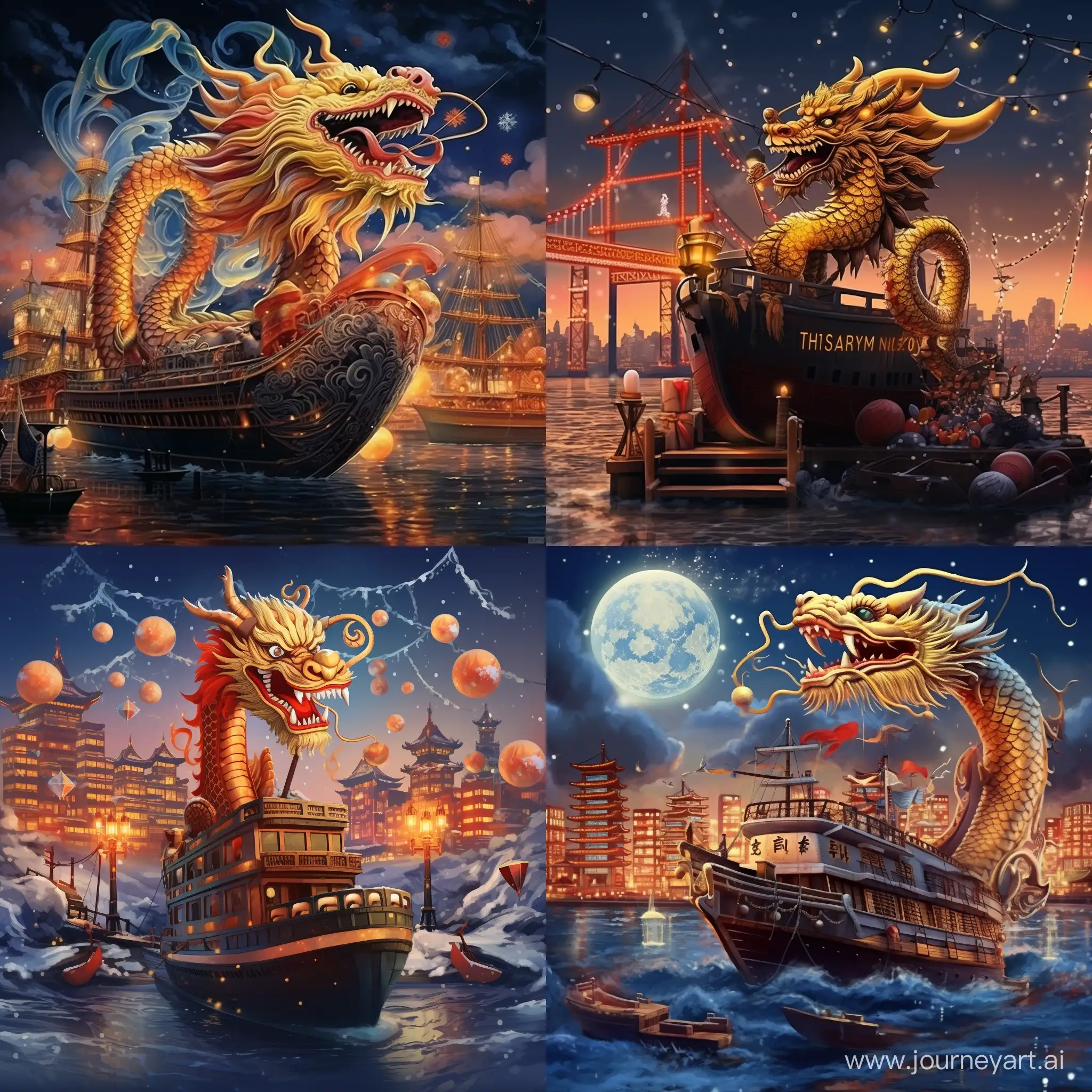 Dragonthemed-New-Year-2024-Greeting-Card-at-Maritime-Trading-Port