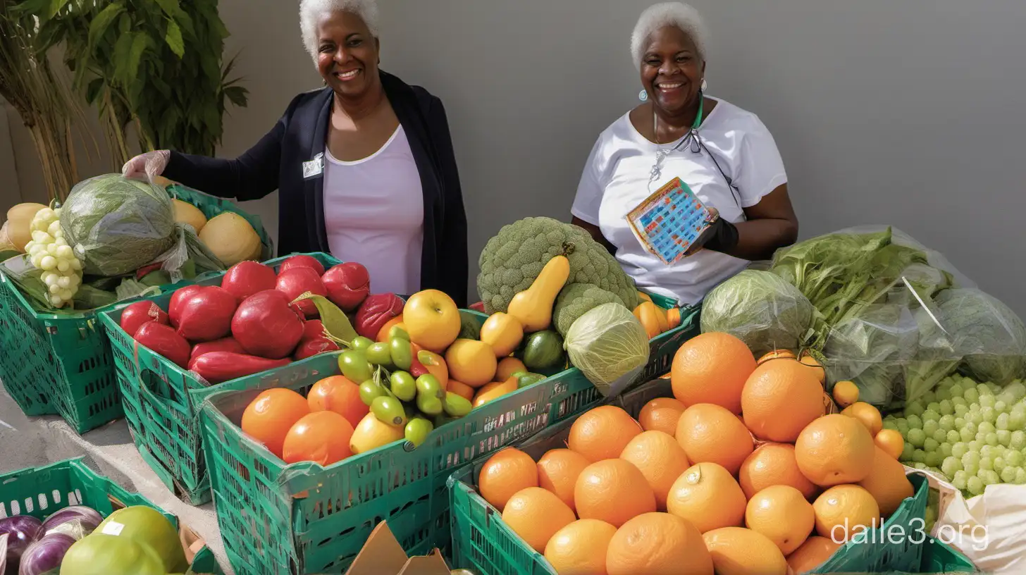 Harvesting Bounty Woman Donates Fruits and Vegetables in Arc Angle ...