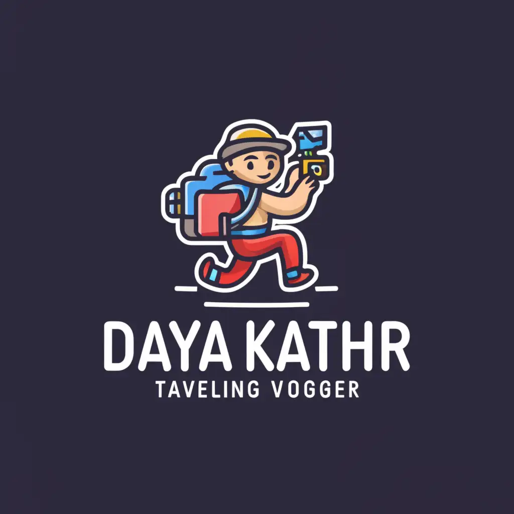 a logo design,with the text "Daya Kathir", main symbol:Travelling Vlog,Moderate,be used in Travel industry,clear background