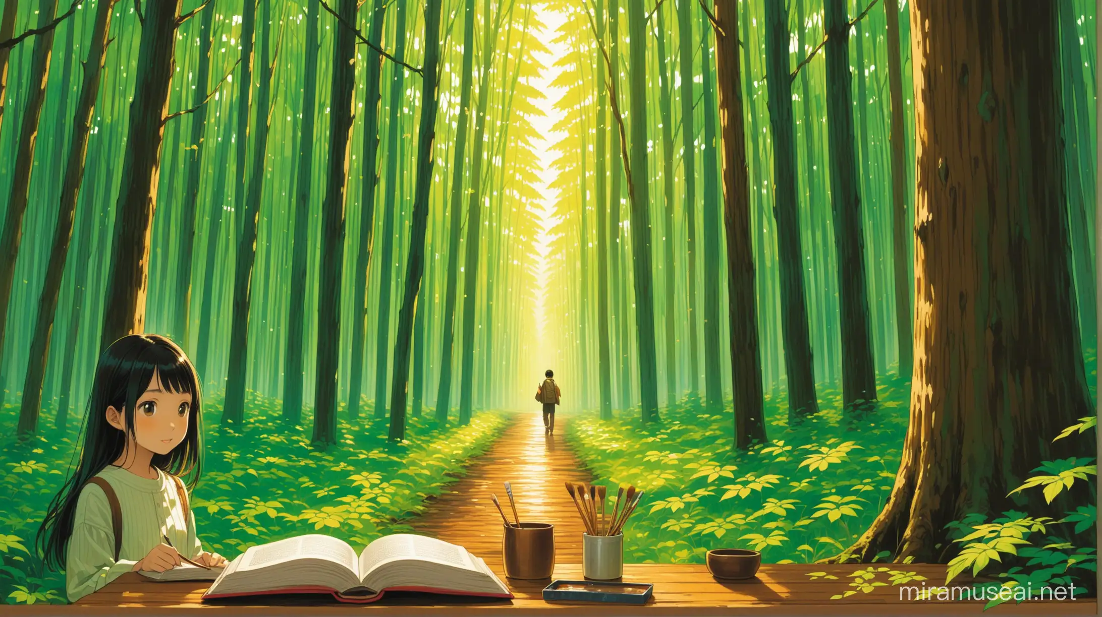 Paint the story of the Norwegian wood book by Haruki Murakami