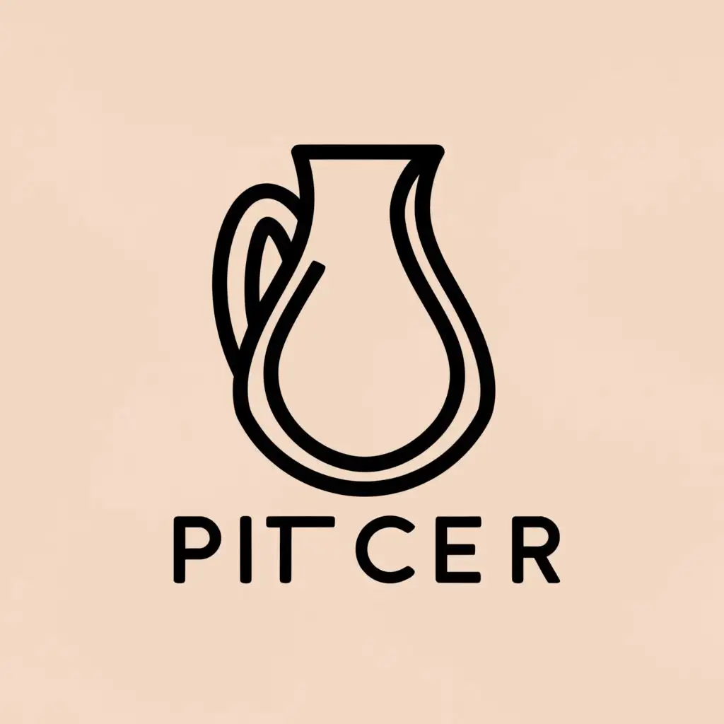 logo, pottery, with the text "pitcher", typography