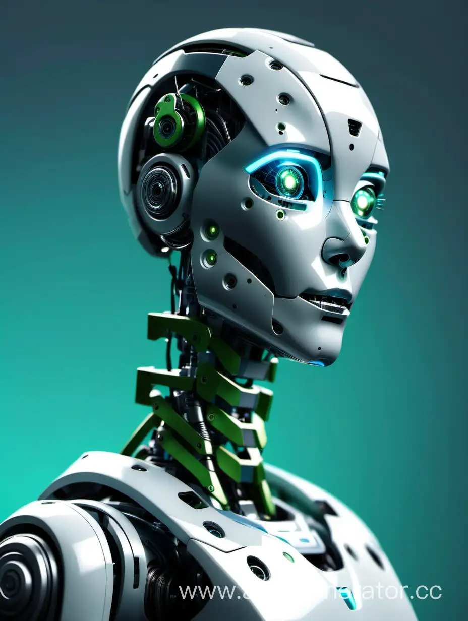 Futuristic-Gray-Humanoid-Robot-with-Ethereal-GreenBlue-Aura