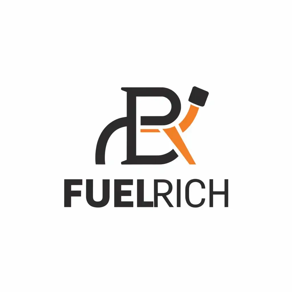 a logo design,with the text "fuel rich", main symbol:fuel pump,Minimalistic,be used in Automotive industry,clear background