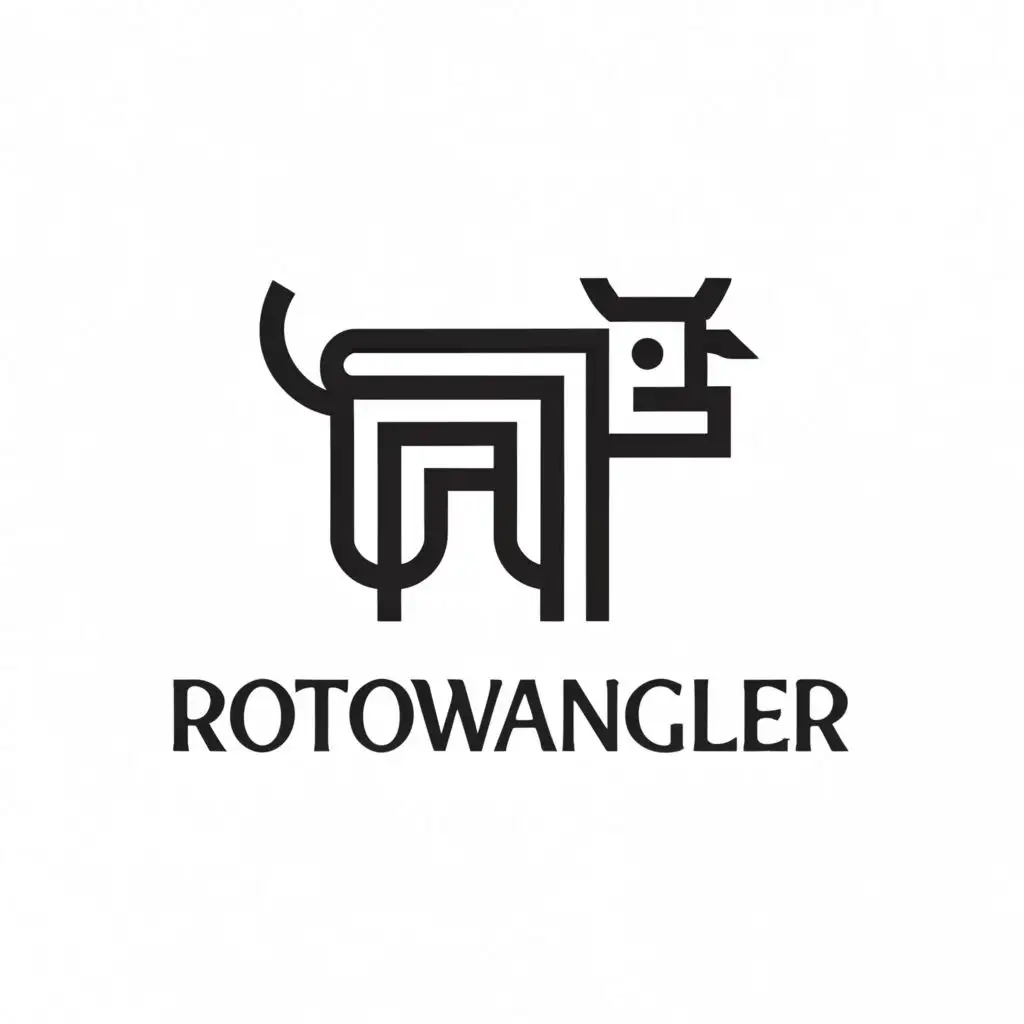 a logo design,with the text 'RotoWrangler', main symbol:cutout,Minimalistic,clear background