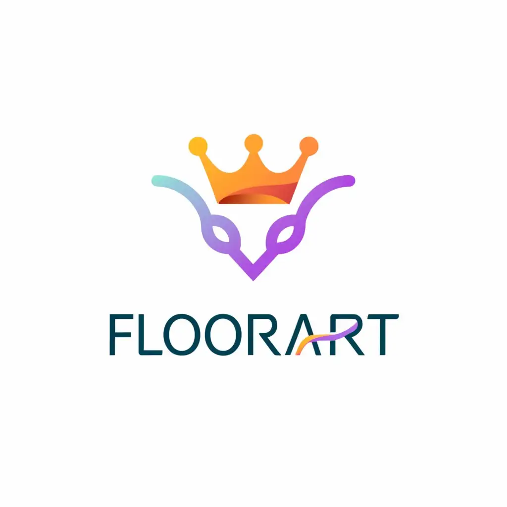 a logo design,with the text "Floorart", main symbol:a crown above a flying carpet,Moderate,be used in Retail industry,clear background
