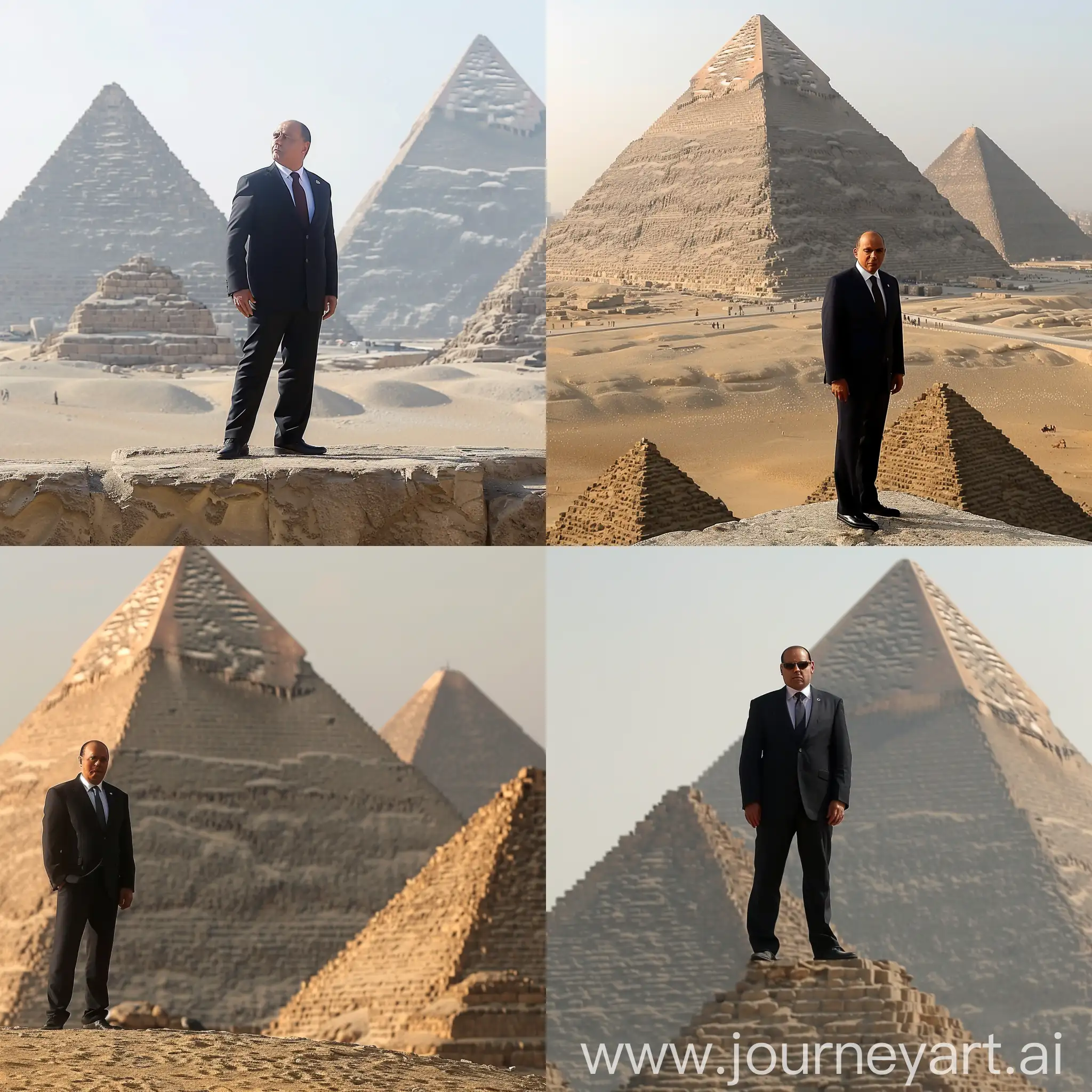 President Abdel Fattah El-Sisi on top of the pyramids