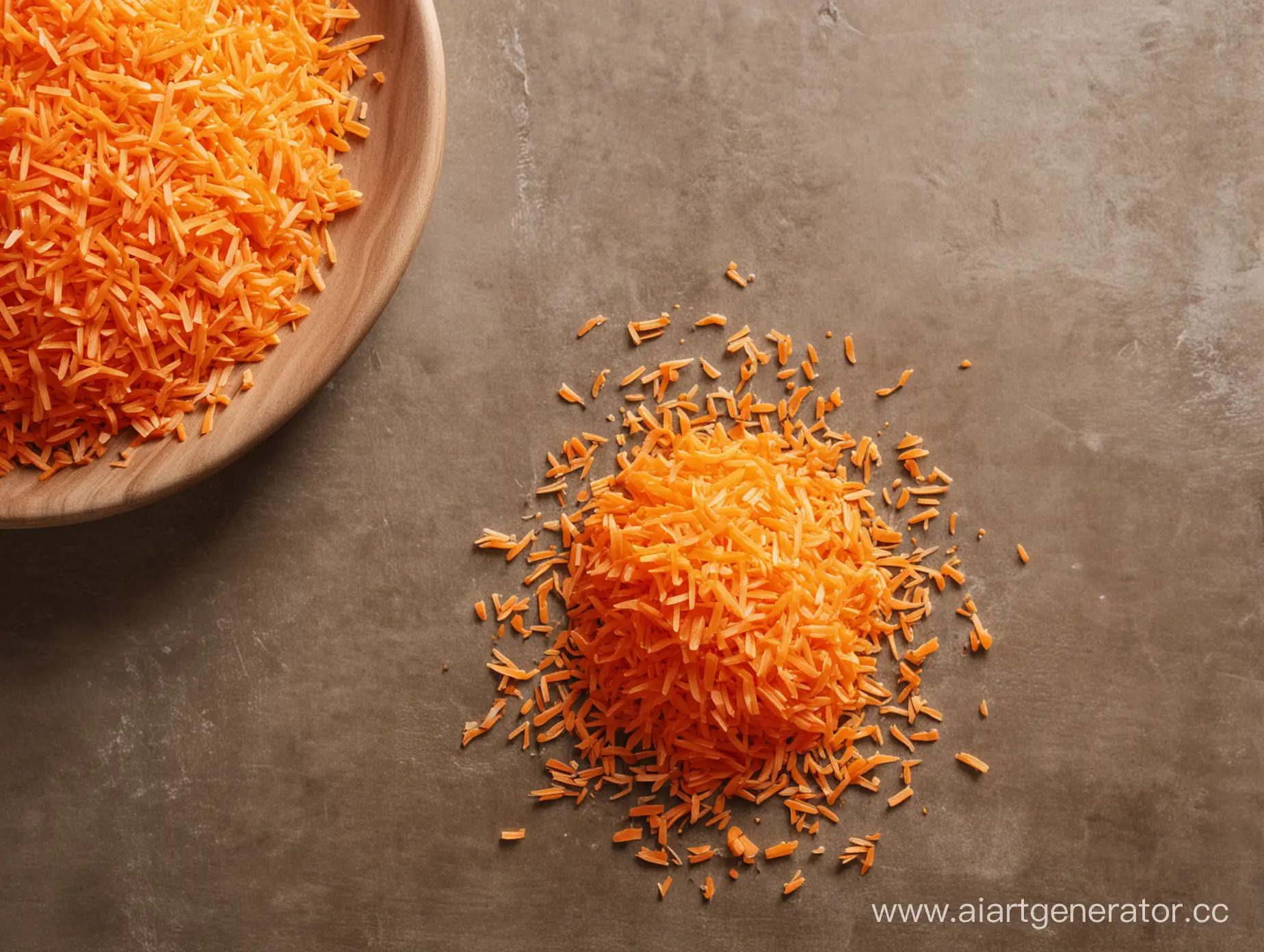 Freshly-Grated-Carrot-on-Wooden-Table