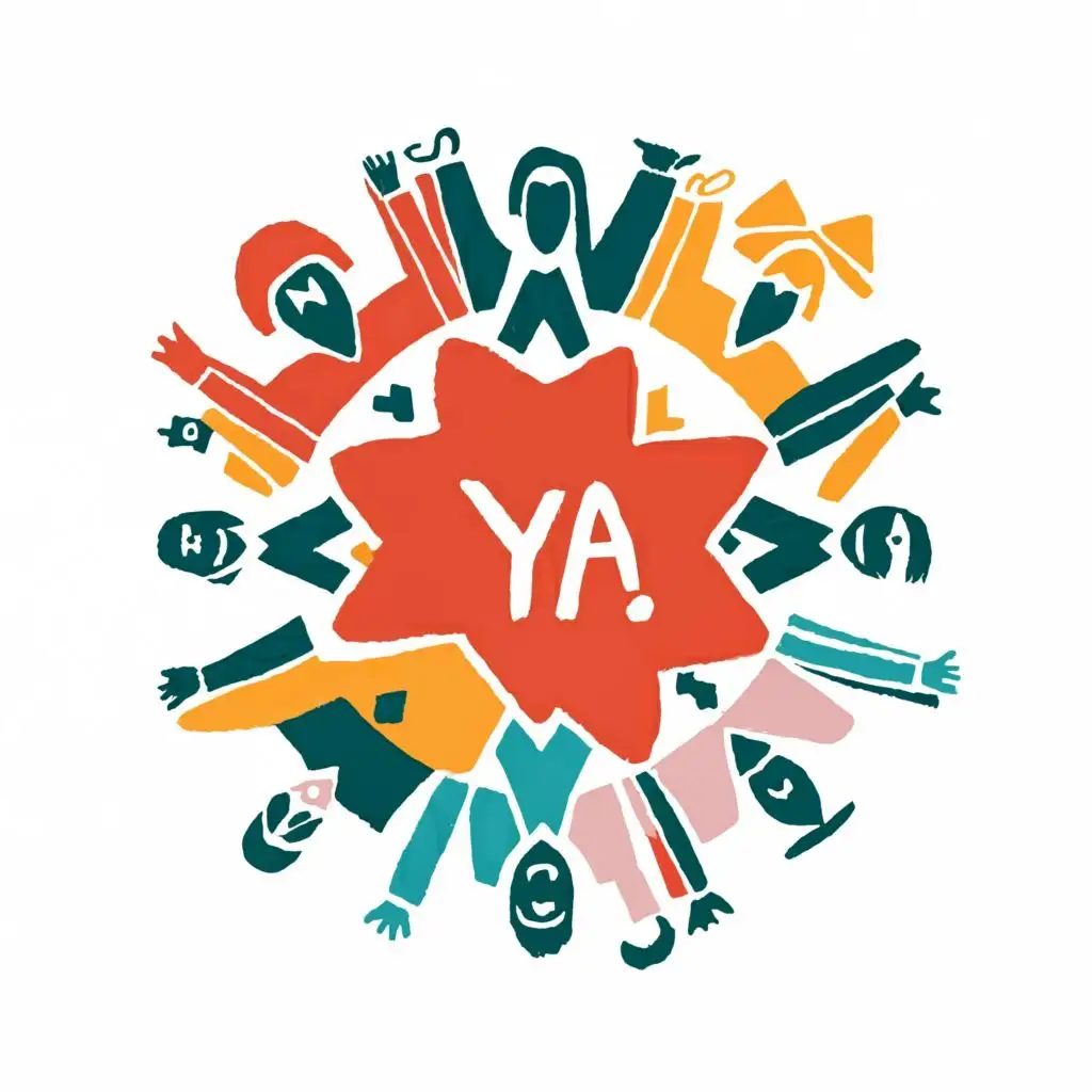 logo, fellowship, people, snacks, bible, cross, meetings, leaders, fun, with the text "YA", typography, be used in Religious industry