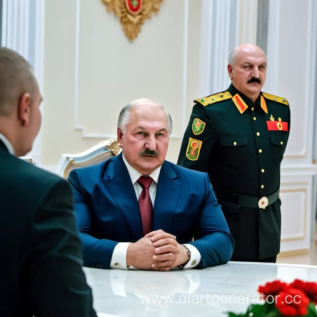 Alexander-Lukashenko-Dining-with-Security-Guards