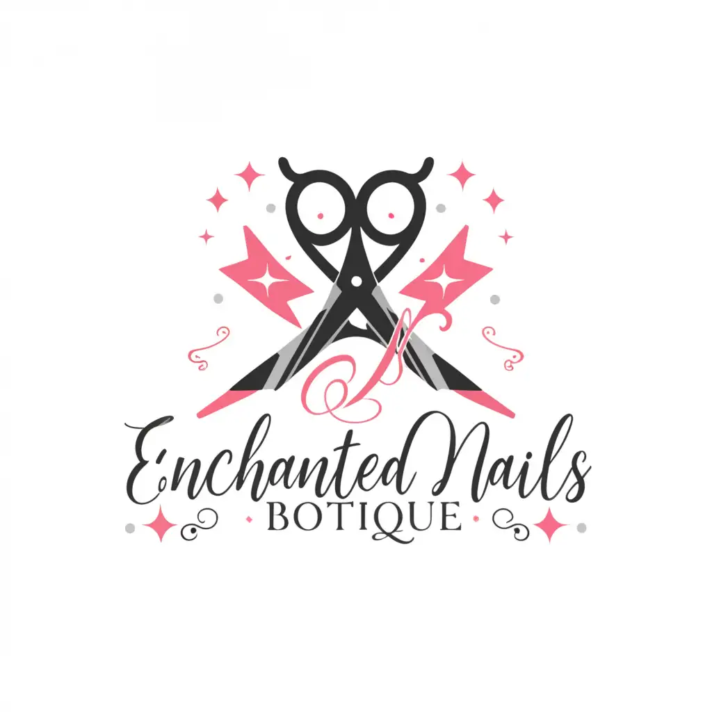 LOGO-Design-For-Enchanted-Nails-Boutique-Elegant-Text-with-Nail-Symbol-for-Beauty-Spa-Industry