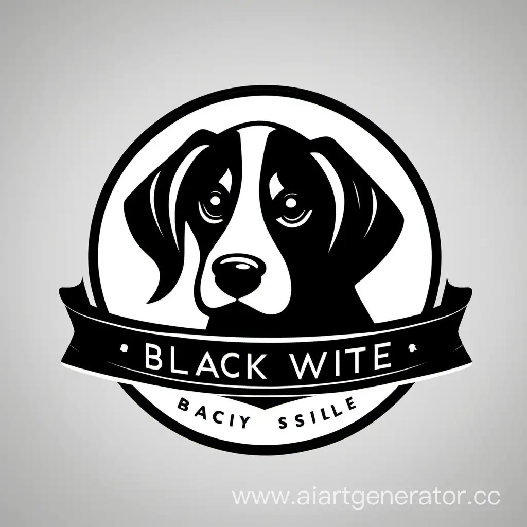  Чёрно-белый логотип с собакой