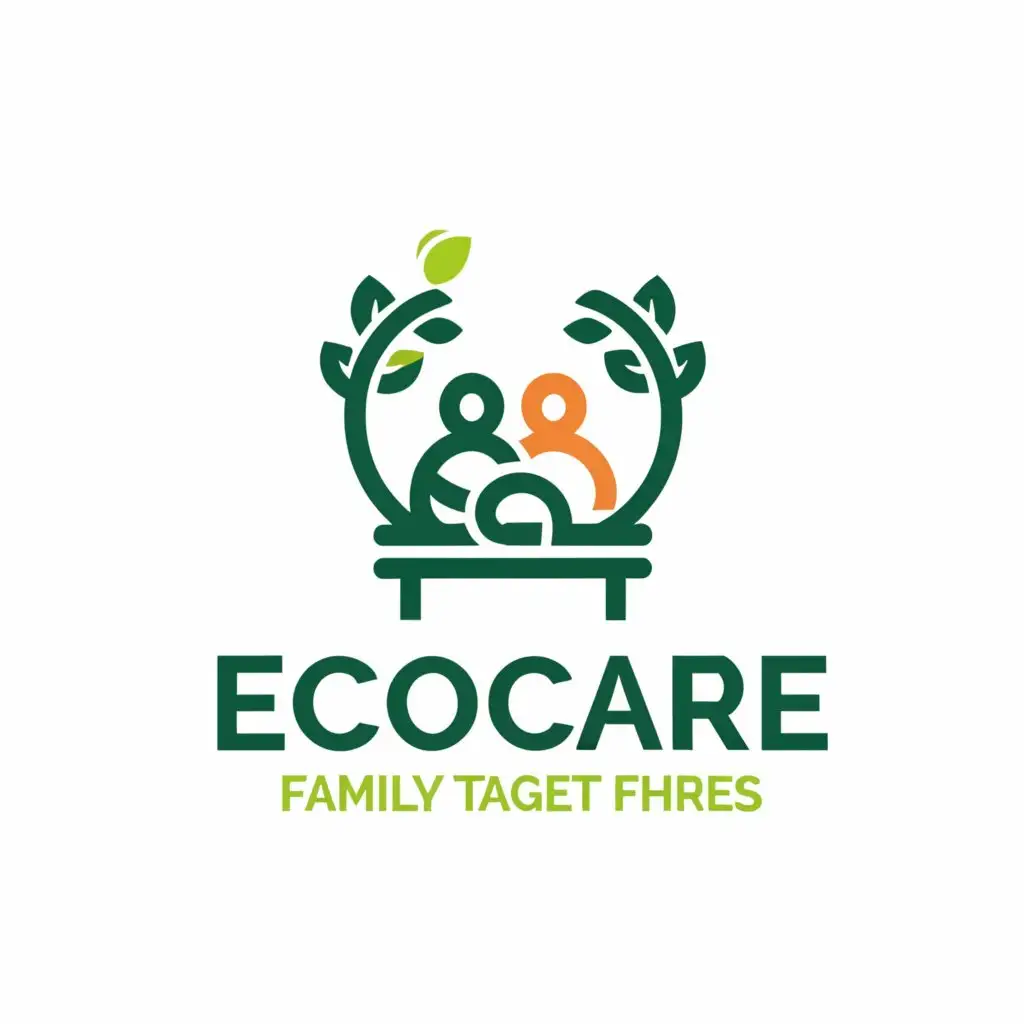 a logo design,with the text "Ecocare", main symbol:elderly,Moderate,be used in Home Family industry,clear background