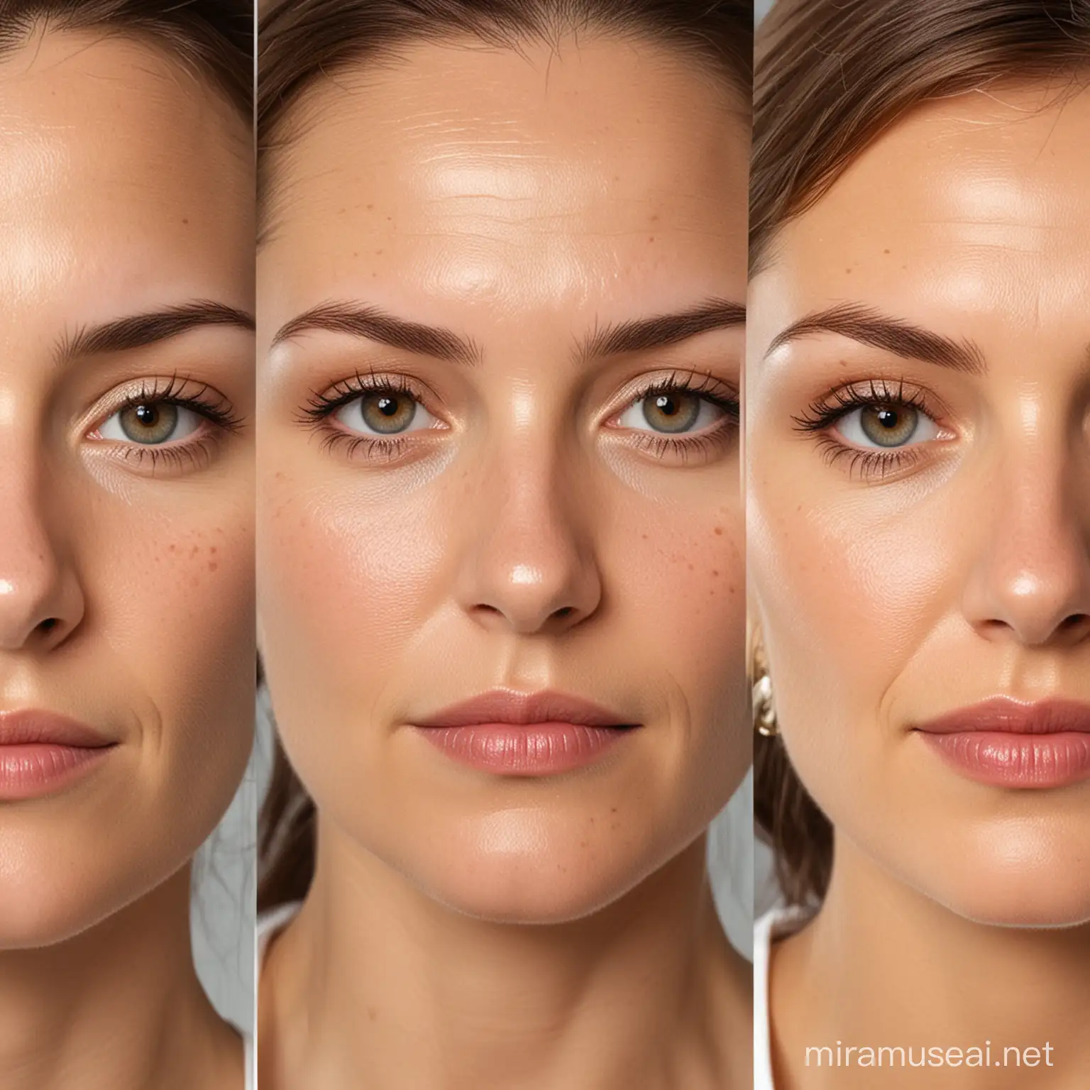 Early Signs of Skin Aging Youthful Woman Examining Fine Lines