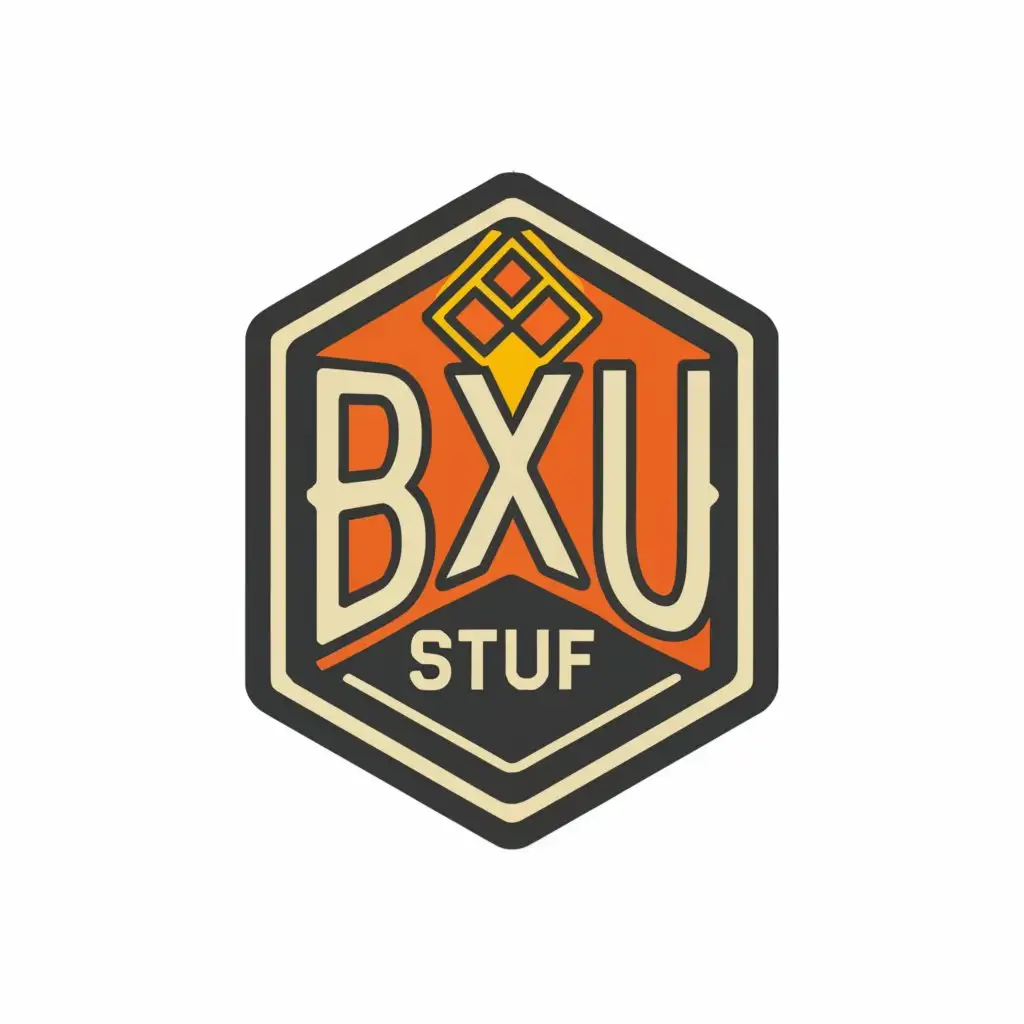 a logo design,with the text "BXU STUFF", main symbol:cap patch,complex,clear background