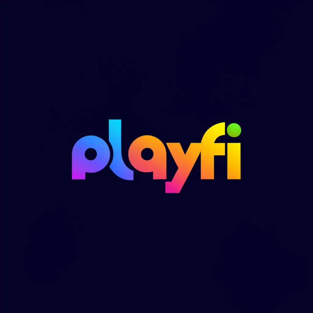 a logo design,with the text "PlayFi", main symbol:Create a logo for PlayFi, a blockchain startup focused on mass-market gaming. Incorporate bold, sans-serif typography and colors like corals, navy blue, and neon pastels. Avoid using green and ensure the logo doesn't separate "Play" and "Fi." Include a glyph or icon on the left with "PlayFi" text on the right. Explore concepts using negative space within the P, pixel blocks, or other creative ideas. Target market: gaming studios, publishers, and players.,complex,clear background