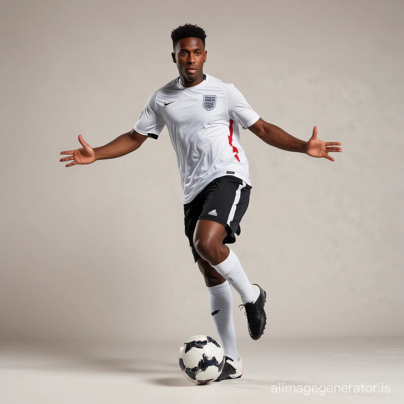 black and wiite england soccer player on translucent back ground