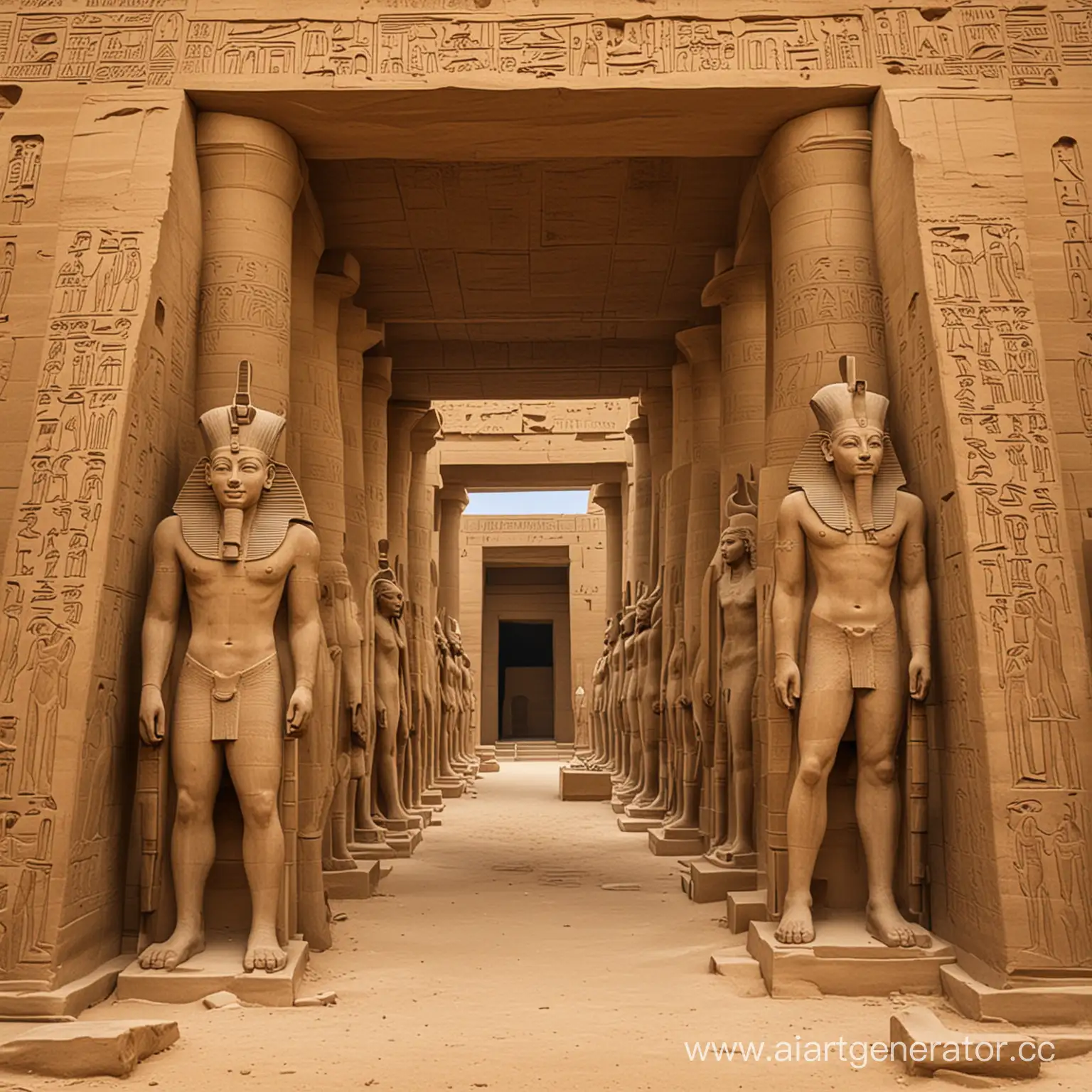 Majestic-Ancient-Egyptian-Temple-Ruins-Amidst-Desert-Sands