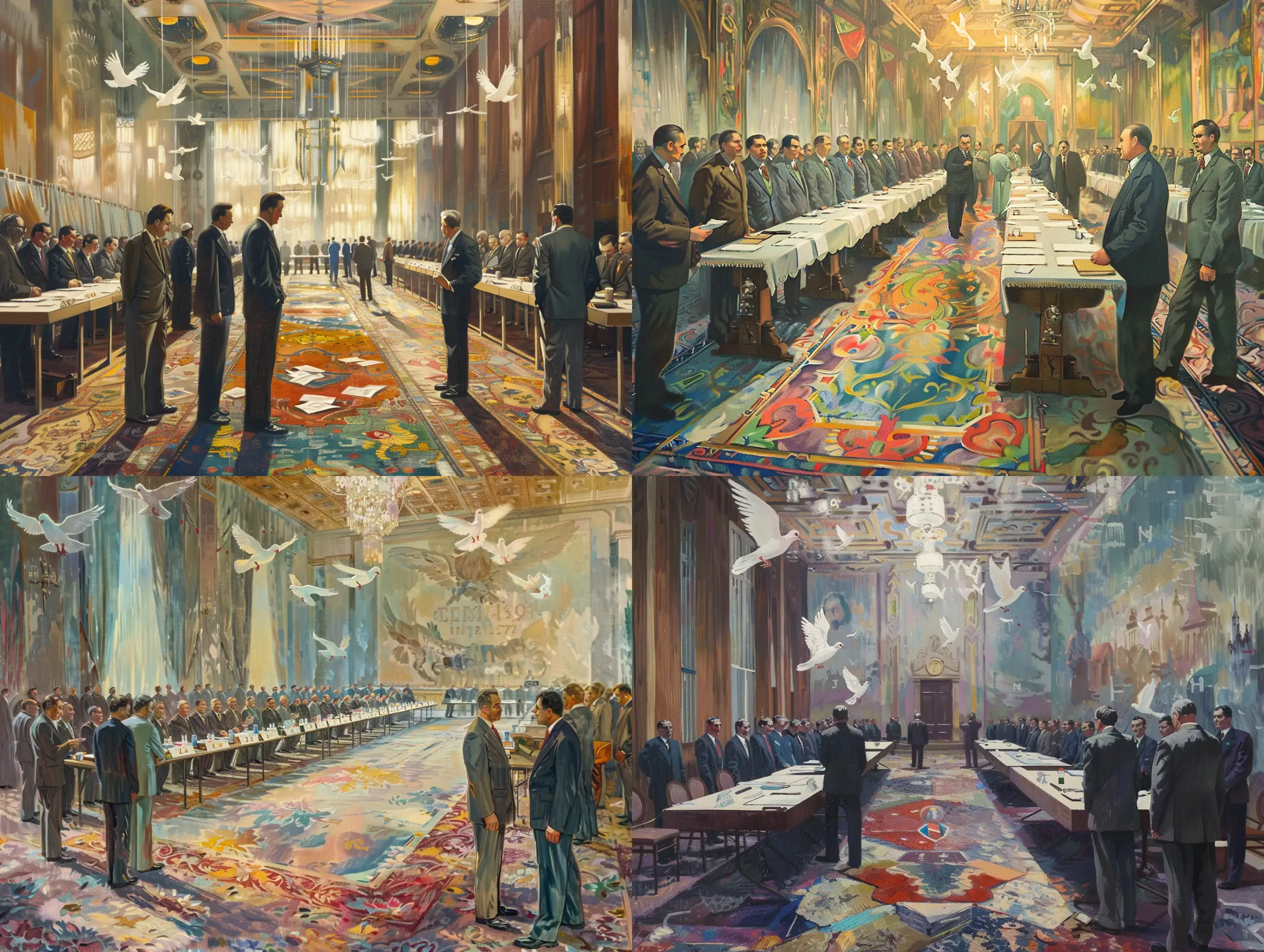 Eastern-European-Delegation-Meeting-in-Festive-50s-Style-Hall