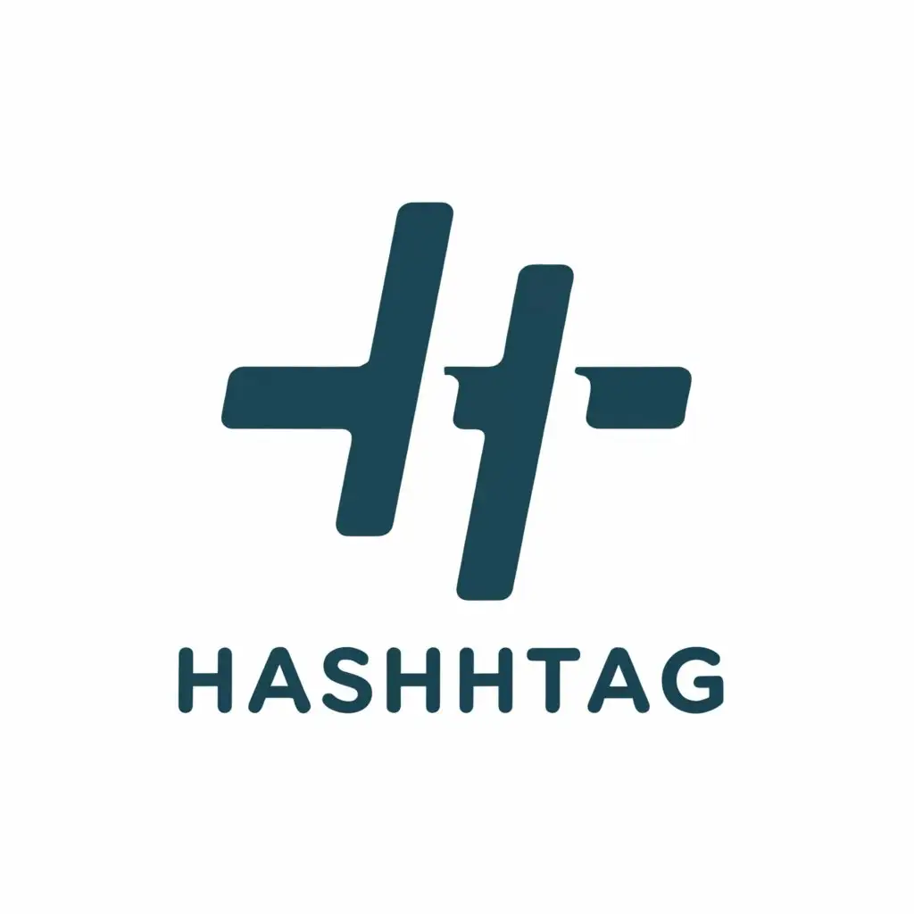 a logo design,with the text "hashtag", main symbol:#,Minimalistic,clear background