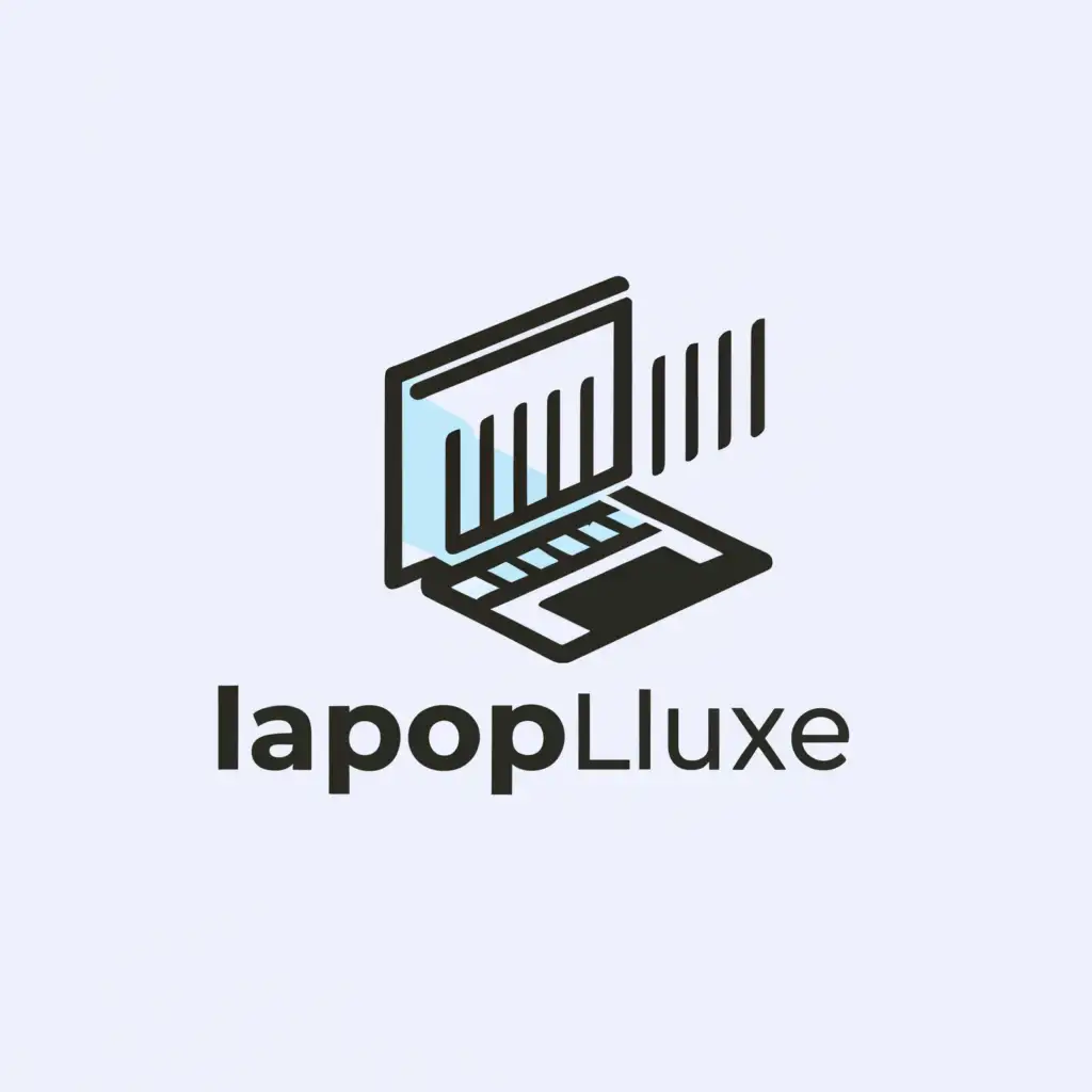 a logo design,with the text "LaptopLuxe", main symbol:laptop,Minimalistic,be used in Technology industry,clear background