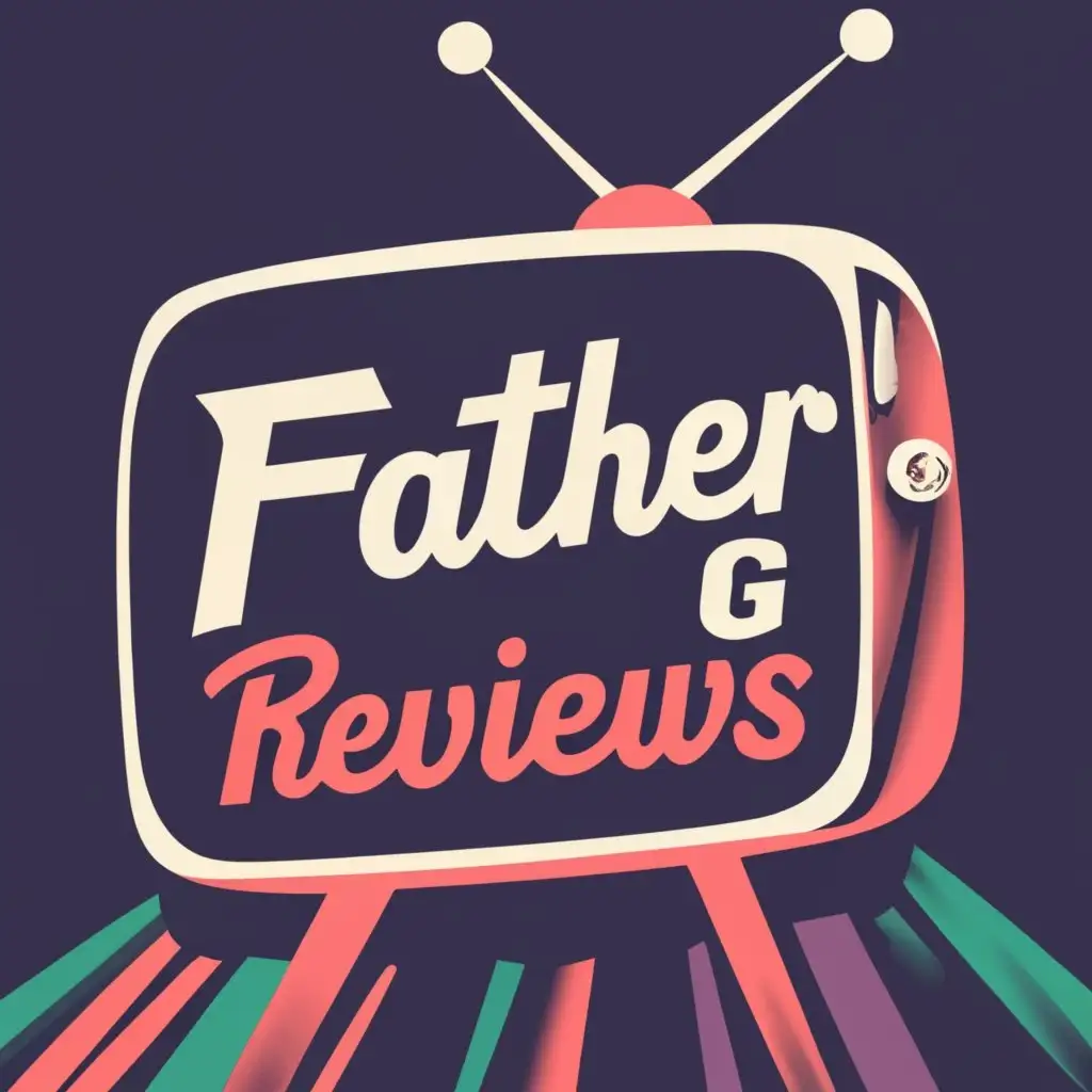 LOGO-Design-For-Father-G-Reviews-Bold-Eye-in-Big-TV-Frame-with-Stylish-Typography-for-Internet-Industry