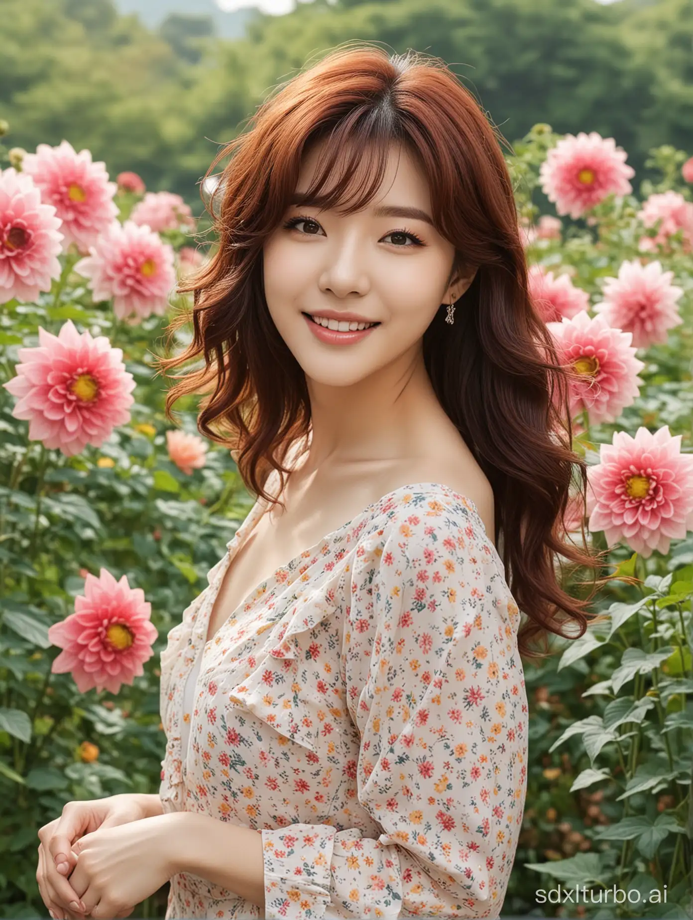 Jun-Hyoseong-Modeling-Chic-Attire-in-Enchanting-Dahlia-Garden