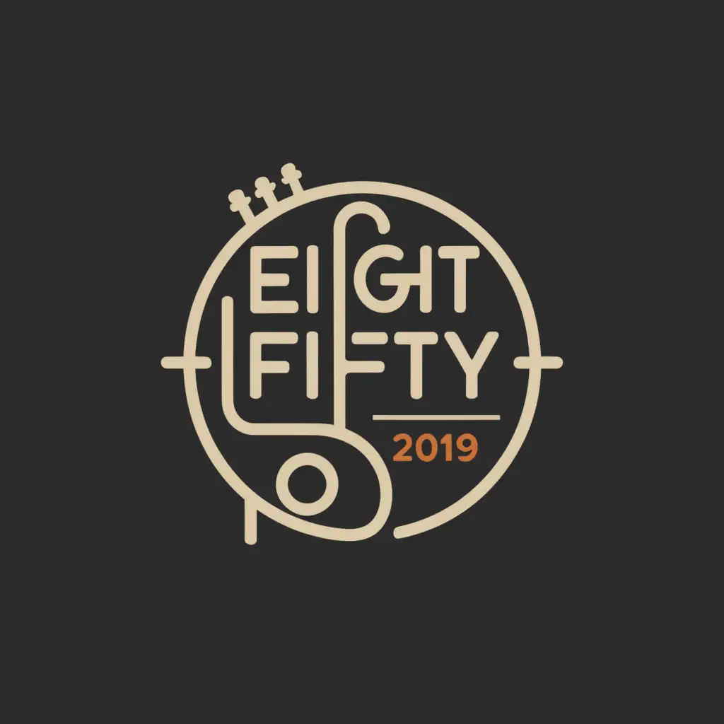 a logo design,with the text "Eight Fifty", main symbol:music and guitar,Moderate,be used in Entertainment industry,clear background