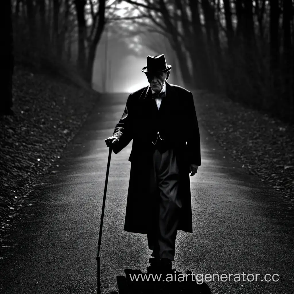 As we walked up this shadowy road, I saw an old gentleman walking down it, towards us. With his cane, he poked the gravel so fiercely that with each blow he seemed to gouge out the enemy's eye. What was this strange gentleman talking about with Miss Grey? An unpleasant excitement like that always disposes one to silence...