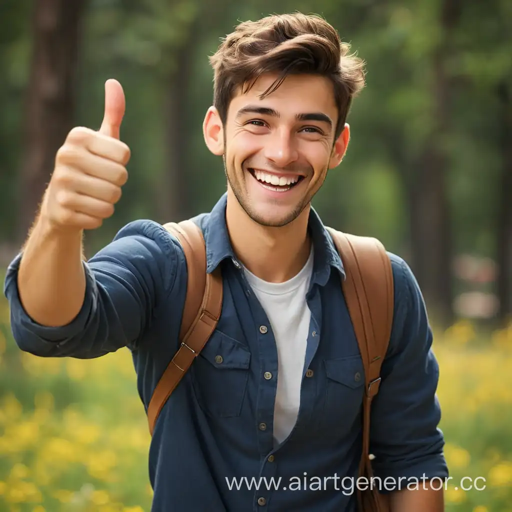 Cheerful-Young-Man-Giving-Thumbs-Up-in-Casual-Outfit